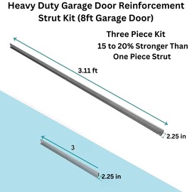 8 FT Heavy-Duty Steel Garage Door Reinforcement Bracket - Made in The USA - Prevents Bending, Sagging & Cracking