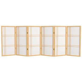 3 ft. Short Double Cross Shoji Screen - Natural - 6 Panels