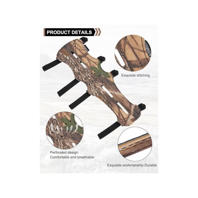 TOPPARCHERY 12인치 소 가죽 팔 보호대, 4개의 조절 가능한 스트랩
