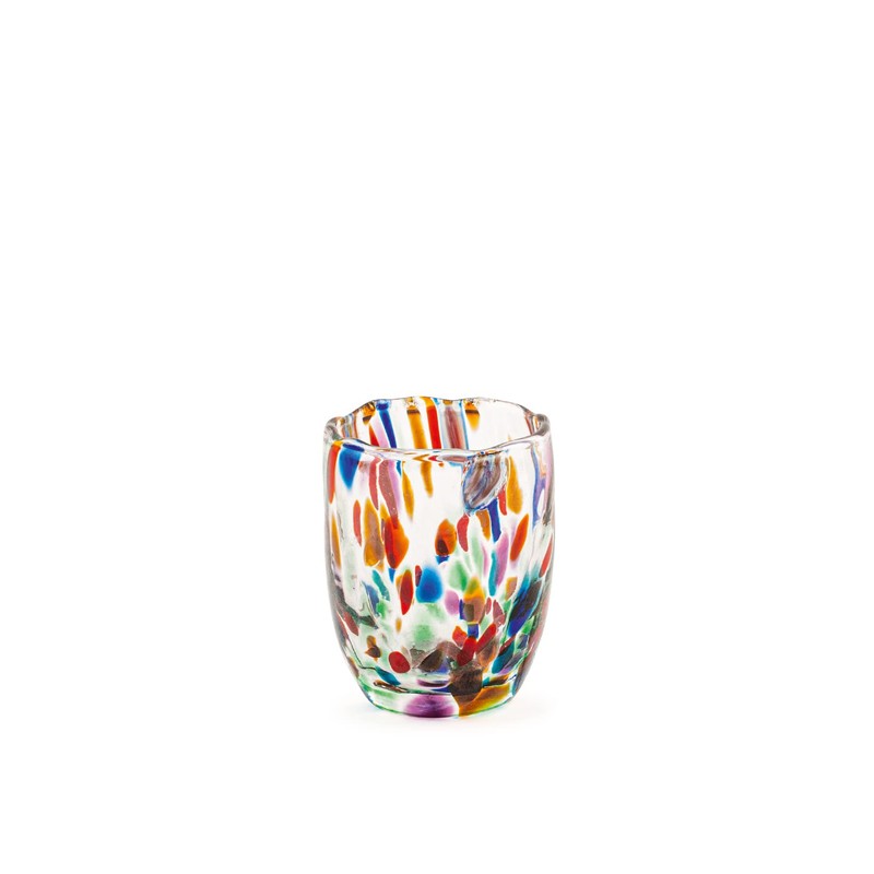 H&H Set of 6 Bicchieri Veneziano In Vetro Decorato Multicolour