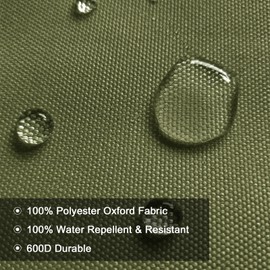 BECHAEO Waterproof Canvas Upholstery Fabric by The Yard 58" Wide 600 Denier Water Resistant Oxford Polyester Material Outdoor Fabric for DIY Sewing Chair Cushion Awning Bag, Olive Green