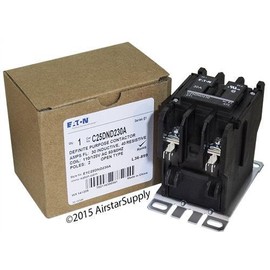 Eaton C25DND230A 2 Pole Open Type Non-Reversing Definite Purpose Control Contactor With Baseplate 30 Amp 110 - 120 Volt AC