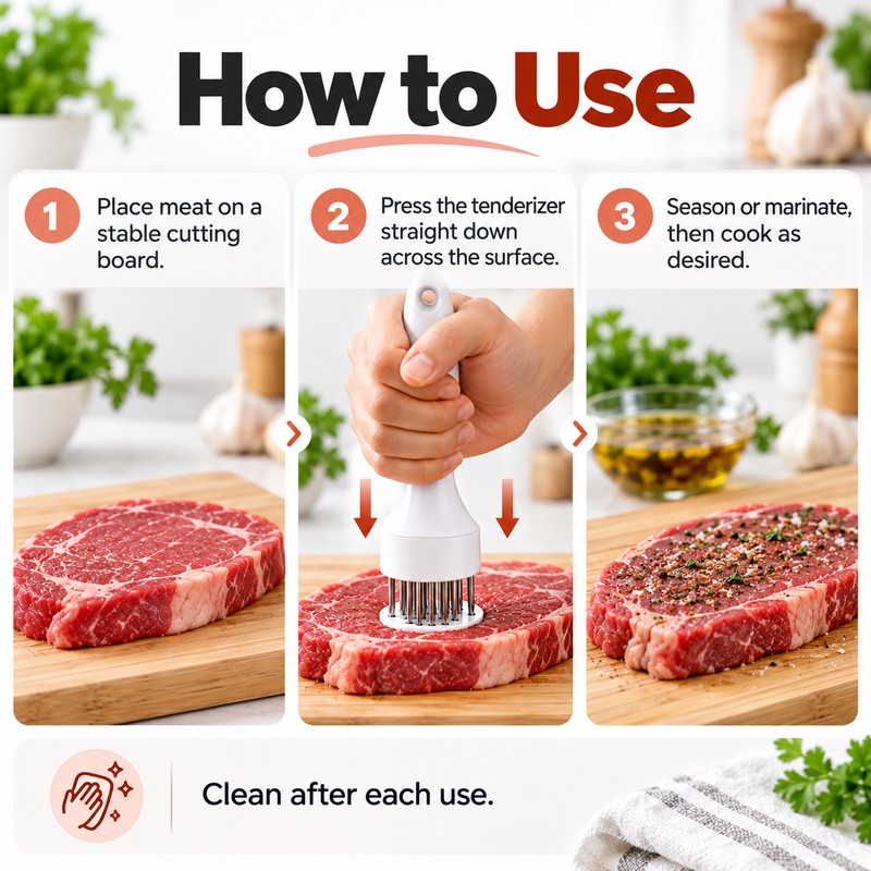 Handheld Meat Tenderizer for Pork, Chicken & Beef – 21