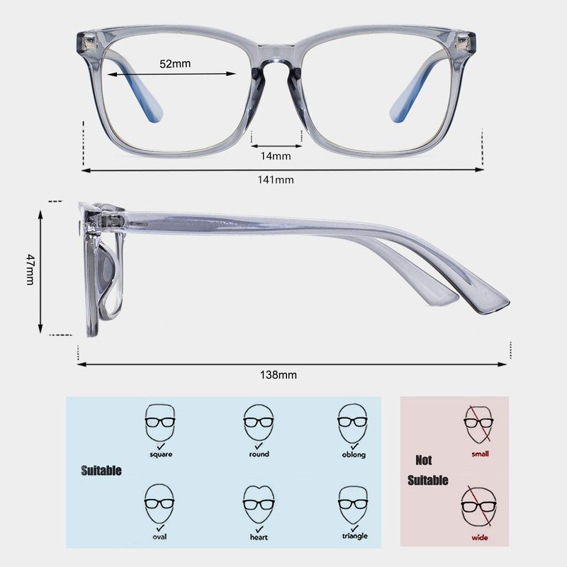 MAXJULI Blue Light Blocking Glasses,Computer Reading/Gaming/TV/Phones Glasses for Women Men(Transparent