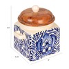 Creative Co-Op Stoneware Canister with Design, Lid and Spoon, Cream,