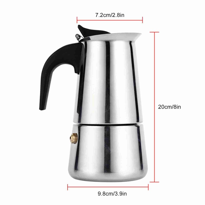 Stainless Steel Percolator Moka Pot Coffee Maker Stove Home Office