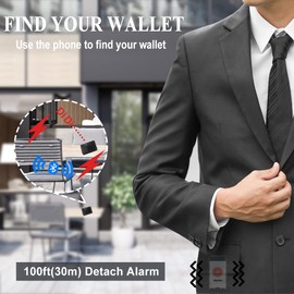 Anti-Lost Bluetooth Wallet Tracker & Finder GPS Position Location Slim Wallets for Men Minimalist Mens Money Clip Wallet…