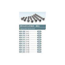 3×18 ステンレスヘックスボタンビス (15本入) NSR-318