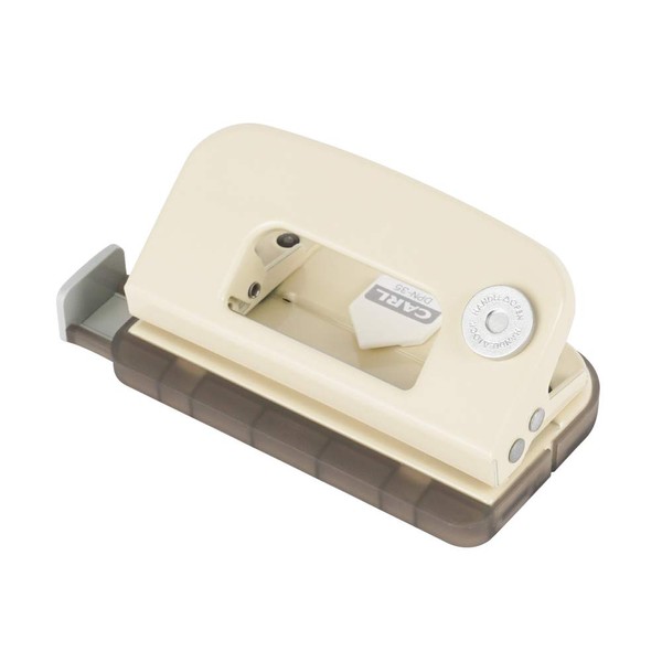 Carl DPN-35-I Office Punch, Small Hole Punch, 2 Holes, Cream