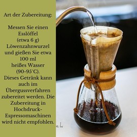 Alternativer Kaffee - Löwenzahnkaffee / 100% natürlich/Röstgrad - mittel/koffeinfrei / 1 Dose - enthält 150 g/vegan/ohne Zusatzstoffe/gemahlene und geröstete Wurzel der Pflanze.