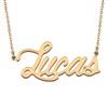 HUAN XUN Golden Lucas Necklace with Names Customized for Women
