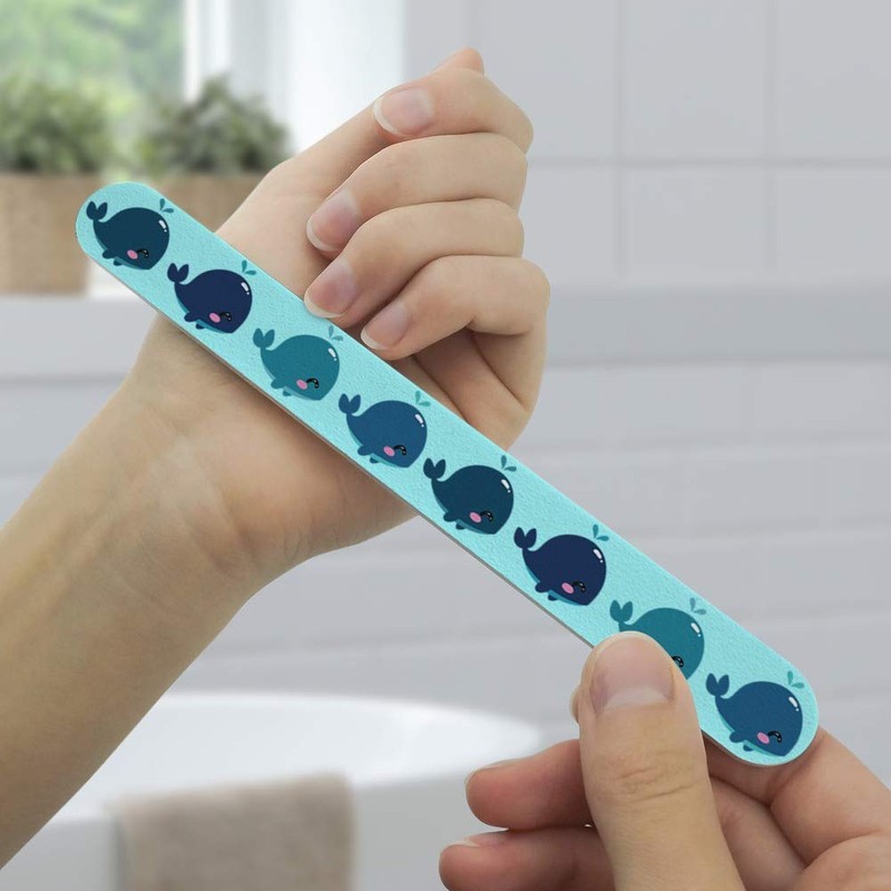 Cute Kawaii Whales Pattern Double-Sided Nail File Emery Board Set