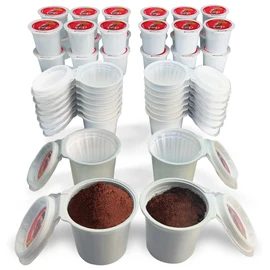 42 iFillCup Fillable K Cups - Ultrafine Filters for Sediment-Free Brew, Universal K Cup Brewer Compatibility, DeepBrew Filter Holds 50% More Coffee for Insanely Rich Brews (Red)
