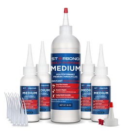 Premium Grade Cyanoacrylate (CA) Super Glue by Starbond - 16 oz. Complete Refill KIT (453g) - with Extra Bottles, Caps, and Microtips - for Woodturning, Pen Turning, Hobby, Lapidary, Acrylic Nails