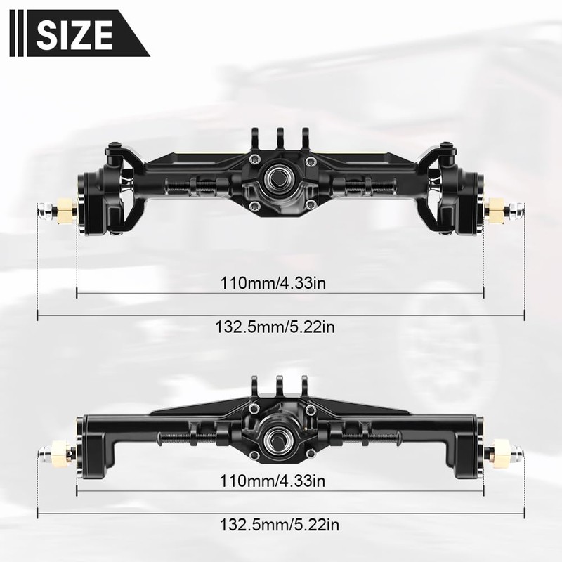 GLOBACT for TRX4M Axles Widend 10mm Brass Axles Set with