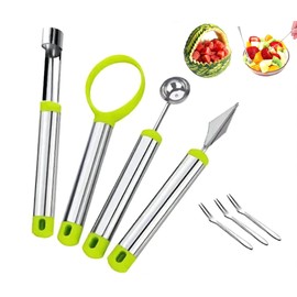 Fruit Tool Set, Melon Baller Scoop Set, for DIY Watermelon, Cantaloupe, Ice Cream