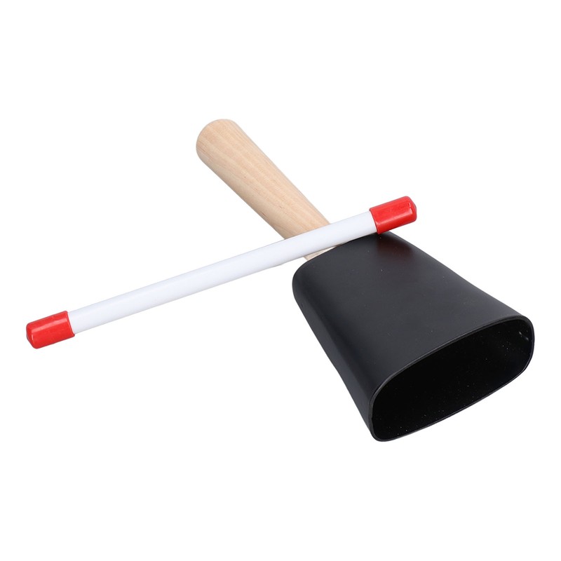 Wooden Handle Steel Cowbell Noise Maker Early Education Percussion Musical