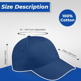 FIANA FASHIONS Unisex Adults 5 Panel Pre-Curved Plain Adjustable Baseball Cap Navy