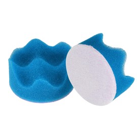 HARFINGTON 2pcs Buffing Sponge Pads 2" Polishing Wheel Waffle Finishing Grip Pad Car Buffer Polisher with Hook and Loop Back for Car Detailing Polishing Waxing, Blue