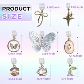 8 Pcs Type C Dust Plugs with Butterfly, USB C Protective Cap Star, Bow and Flower, Fits Kindle and Smartphones