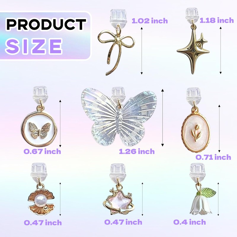 8 Pcs Type C Dust Plugs with Butterfly, USB C