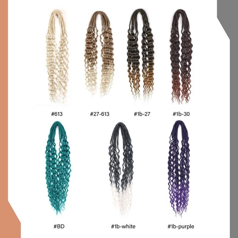 Double Ended Dreadlock Extensions 24 Inch Gray to White Dreads