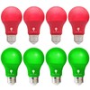 8 Pack A19 LED Red Light Bulb LED Green Light
