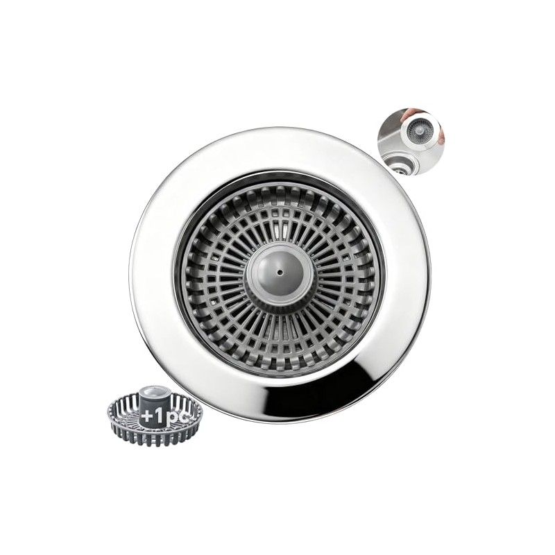 Solid Brass Body 3-in-1 Kitchen Sink Drain Strainer & Stopper,