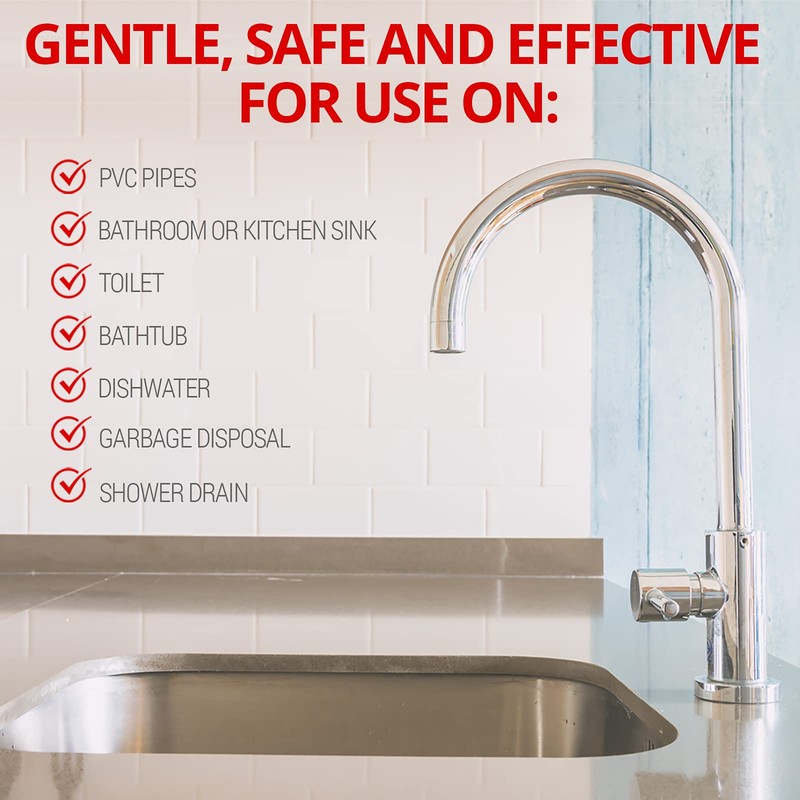 DETCO-Clean LINE Drain Cleaner and Unblocker - Industrial Strength, Fast-Acting