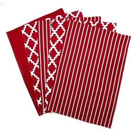 Penguin Home Premium 100% Pure Cotton Tea Towel for Kitchen, Set of 5 Kitchen Towels, Soft & Durable Kitchen Cloths Towel Set, Machine Washable, 65 x 45 cm Colour - Red