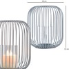 Marrakesch Skandinavische Deko Windlichter Metall Draht & Glas 21cm grau