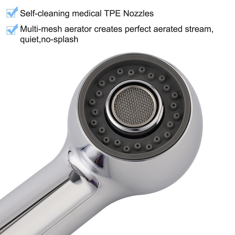 Hibbent Pull Out Sink Sprayer Head Replacement, 2 Function Kitchen