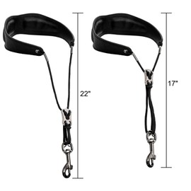 ZEAYEA Saxophone Neck Strap with Adjustable Length, Soft Padded Sax Leather Strap with Swivel Hook for Soprano, Tenor, Alto Saxophone, Black