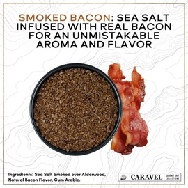 Alderwood Smoked Sea Salt Mega Sampler, Smoked Bacon Chipotle, Garlic & Onion Sea Salt, 4 oz Jar 4-Pack, Caravel Gourmet
