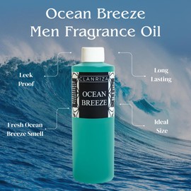 Ocean Breeze Fragrance Oil for Men – Clean Masculine Scent, Everyday Body & Room Fragrance Oil (4 FL Oz (Pack of 1), Ocean Breeze)