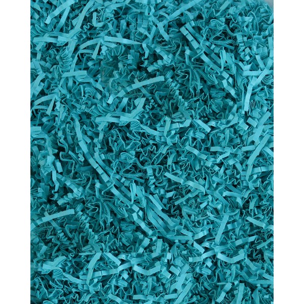 "Soft & Thin" Cut Crinkle Paper Shred Filler (1/2 LB) for Gift Wrapping & Basket Filling - Turquoise | MagicWater Supply