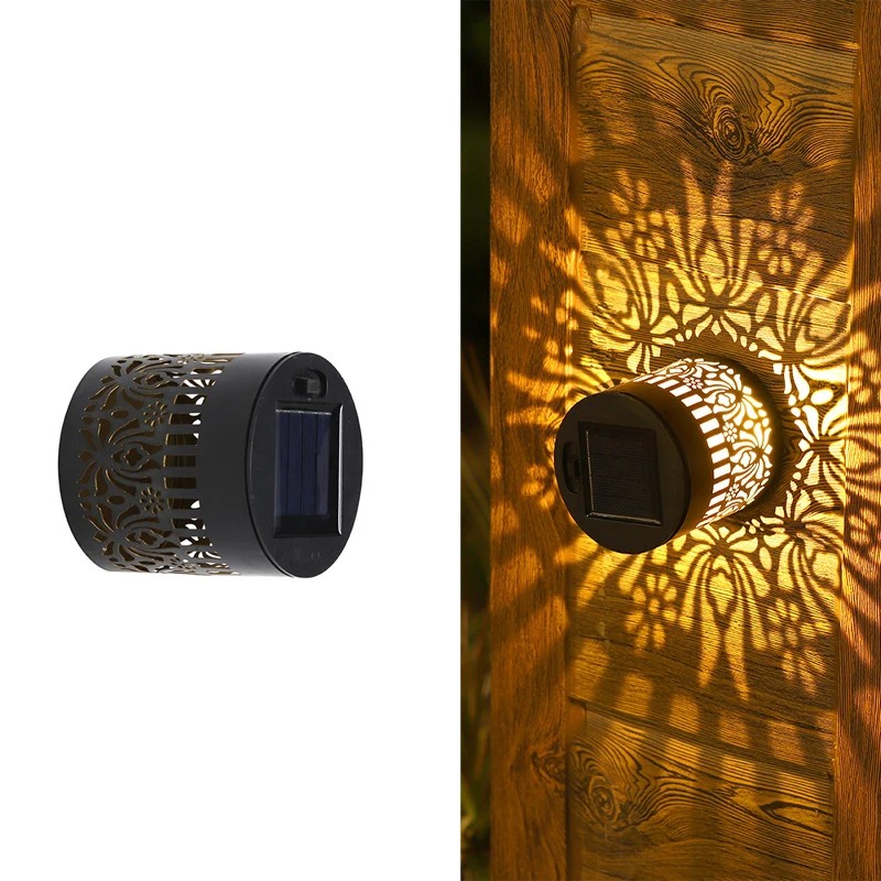 Solar Fence Light for Outdoor Walls – Datura Floral Metal