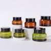 2PCS 50ml/1.7oz Empty Green Glass Cosmetic Jars with Lids Refillable