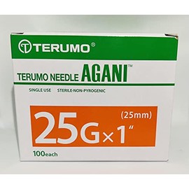 Terumo RS 25G x 1 inch (25 mm) 100 Each/Box Again Needles