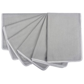 SINLAND Quick Dry Micro Fiberglass Glass Cleaning Cloth Kitchen Dish Cleaning Towel 6pcs 11.8 x 15.7 inches (30 x 40 cm), Gray