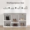 TJYGO Shoe Storage Bench, 6 Cubbies Shoe Rack Bench with