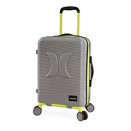 Hurley Torx Hardside Spinner Luggage, Light Grey Neon, Carry-On 21-Inch