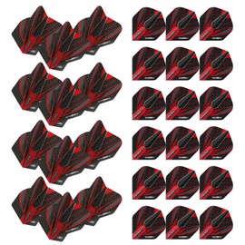 WINMAU Prism Alpha Design Extra Thick Dart Flights - 10 sets per pack (30 dart flights in total) (Red & Black)
