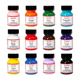 Angelus Angelus Acrylic Leather Paint, Best Sellers Kit, Flexible Paint For Shoes, Sneakers, Leather, Canvas, Furniture, and More - 12 Colors (1 oz Each)