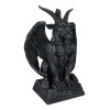 Gothic Sabbatic Goat Winged Baphomet Gargoyle Crouching On Pedestal Figurine