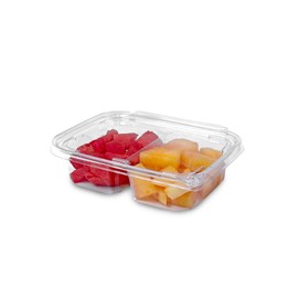 BUT-N-LOC 20oz 2-4 cell-Compartment RPET Clear Hinged Lid Tamper Evident Container– 200 Pcs (1, 2 cell)
