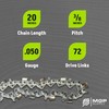 MGP Supply 20in Solid Carbide Full-Chisel Chainsaw Chain Loop |