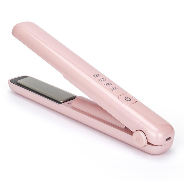 Cordless Hair Straightener & Curling Iron – Rechargeable with 45-Min