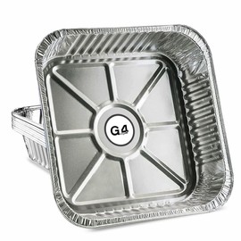 G4GADGET 10 Pack Aluminium Foil Baking Trays - 20x20cm Square Disposable Tin Foil Pans - Ideal for Roasting, Grilling & Batch Cooking