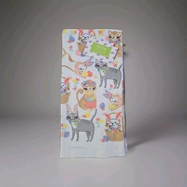 Unbranded Easter Kitty Cat Kitchen Towels Spring Easter Eggs Flowers Easter Baskets